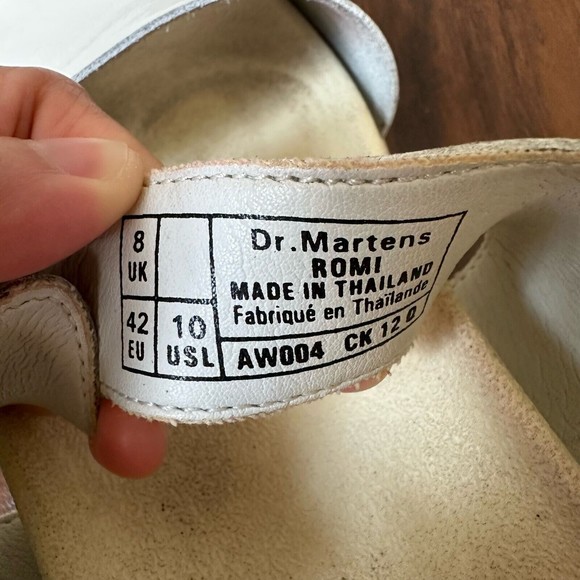 DR. MARTENS Romi Chunky Platform Ankle Strap Sandal White Patent Leather - Picture 10 of 12